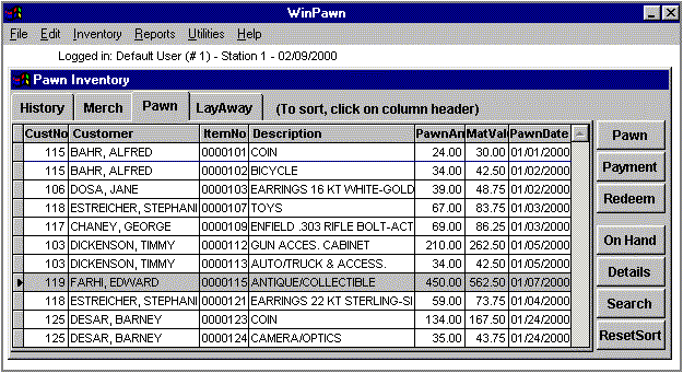 Winpawn Inventory Display
